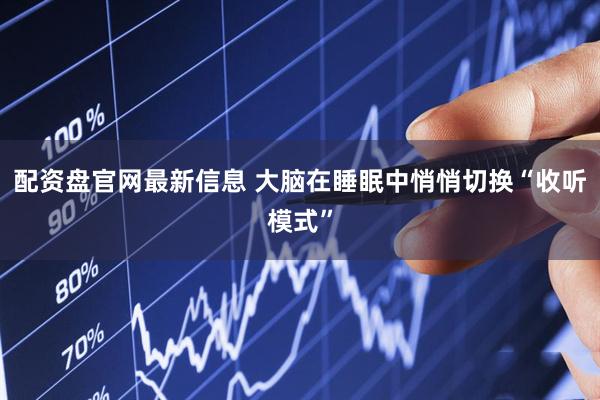 配资盘官网最新信息 大脑在睡眠中悄悄切换“收听模式”